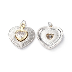 Eco-Friendly Rack Plating Brass Micro Pave Cubic Zirconia Pendants&nbsp;KK-F845-35P