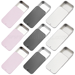 9Pcs 3 Colors Slide Top Tinplate Trinket Storage Boxes&nbsp;CON-CP0001-016C