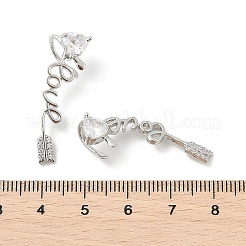 Brass Micro Pave Clear Cubic Zirconia Stud Earrings&nbsp;EJEW-M077-11P