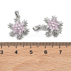 Christmas Brass Micro Pave Cubic Zirconia Rotatable Pendants&nbsp;KK-A287-10P
