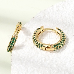 Brass Micro Pave Cubic Zirconia Hoop Earrings&nbsp;KK-CBA8324-24G-01
