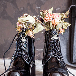 16Pcs 8 Style Gothic Style Alloy Shoe Charms&nbsp;HJEW-AB00630