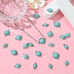 50Pcs 5 Styles Opaque Resin Imitation Gemstone Half Round Links&nbsp;RESI-CJ0003-93