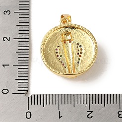 Brass Micro Pave Cubic Zirconia Pendants&nbsp;KK-R162-032C-G