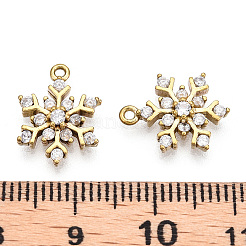 Brass Micro Pave Cubic Zirconia Charms&nbsp;ZIRC-Q014-001C-NF