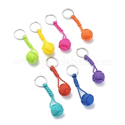 16Pcs 8 Colors Polyester & Spandex Cord Braided Ball Keychain for Jewelry Making DIY Crafts&nbsp;KEYC-CJ0001-05