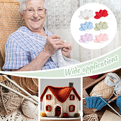6Pcs 6 Colors Lotus Silicone Beads Knitting Needle Protectors/Knitting Needle Stoppers&nbsp;DIY-NB0010-33