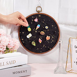 Flat Round Polyester & Acrylic Wall Mounted Brooch Organizer Display Boards&nbsp;AJEW-WH20006-30A