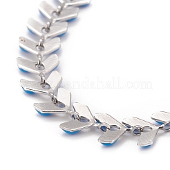 Enamel Wheat Link Chains Bracelet&nbsp;BJEW-P271-02P-02