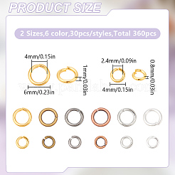 360Pcs 12 Styles Brass Open Jump Rings&nbsp;KK-LP0001-34