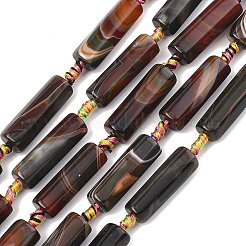 Natural Banded Agate/Striped Beads Strands&nbsp;G-A306-B02-01
