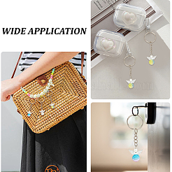32Pcs 8 Colors Alloy & Imitation Pearl Acrylic Keychain&nbsp;KEYC-ME00006