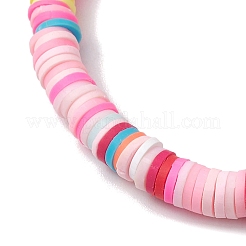 3Pcs 3 Colors Polymer Clay Disc Beaded Stretch Bracelet Sets&nbsp;BJEW-JB10441-01