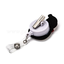 Christmas Snowman Glitter Powder Felt & ABS Plastic Badge Reel&nbsp;AJEW-I053-08