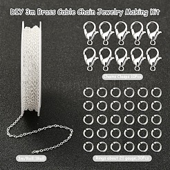 DIY 3m Brass Cable Chain Jewelry Making Kit&nbsp;DIY-YW0005-74S