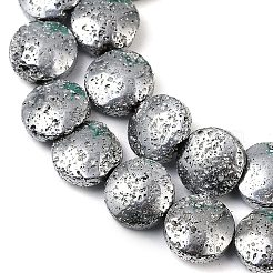 Electroplated Natural Lava Rock Beads Strands&nbsp;G-K388-01G