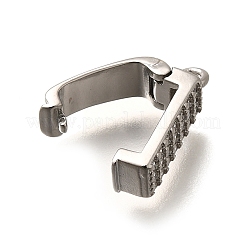 Brass Micro Pave Clear Cubic Zirconia Snap Clasps&nbsp;KK-U055-16P