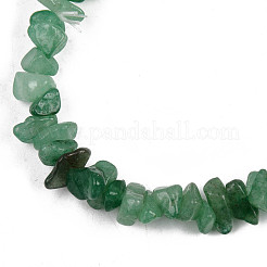 Unisex Chip Natural Green Aventurine Beaded Stretch Bracelets&nbsp;BJEW-S143-11
