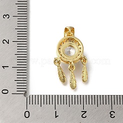 Rack Plating Brass Micro Pave Cubic Zirconia Pendants&nbsp;KK-G500-28G-05