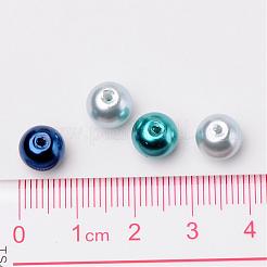 Carribean Blue Mix Pearlized Glass Pearl Beads&nbsp;HY-X006-8mm-03