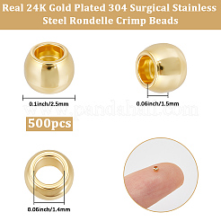 500Pcs 304 Stainless Steel Spacer Beads&nbsp;STAS-BBC0009-04B