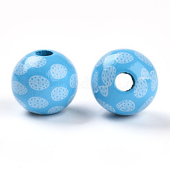 Easter Theme Printed Wood Beads&nbsp;WOOD-T032-22G