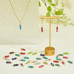 40Pcs 8 Colors Dyed Synthetic Imperial Jasper Pendants&nbsp;PALLOY-AB00106