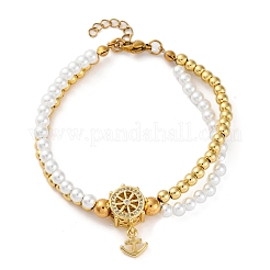 Brass Multi-strand Bracelets&nbsp;BJEW-M056-01G
