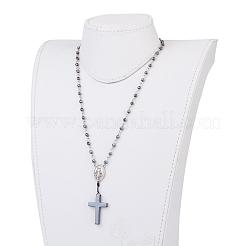 Non-magnetic Synthetic Hematite Pendant Necklaces&nbsp;NJEW-JN01985