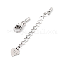 Anti-Tarnish Rhodium Plated 925 Sterling Silver Curb Chain Extender&nbsp;STER-G039-03A-P