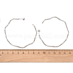 304 Stainless Steel Wavy Stud Earrings&nbsp;EJEW-R028-02P