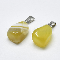 Natural Banded Agate/Striped Agate Pendants&nbsp;G-T122-20E