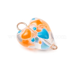 Handmade Clear Glass Enamel Connector Charms&nbsp;PALLOY-JF04113-01