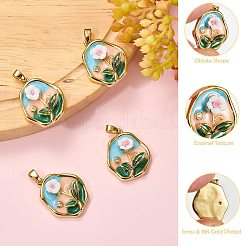 5Pcs Brass Enamel Pendants&nbsp;KK-SZ0002-58B