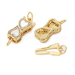Brass Micro Pave Cubic Zirconia Box Clasps&nbsp;KK-U070-06G