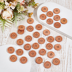 50Pcs Wood Buttons&nbsp;BUTT-GF0004-33