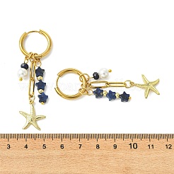 Star 304 Stainless Steel Hoop Earrings&nbsp;EJEW-JE07005-01