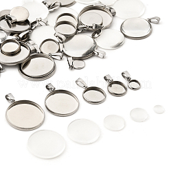 DIY 304 Stainless Steel Tray Pendants Making Kits&nbsp;DIY-FS0008-83