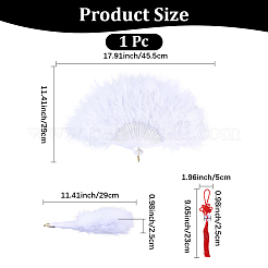 Plastic & Feather Folding Fan&nbsp;AJEW-WH20130-171A