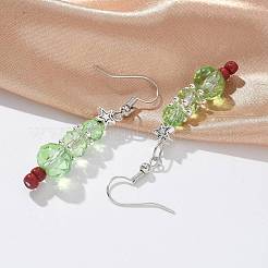 Christmas Glass Beads Dangle Earrings&nbsp;EJEW-JE01624
