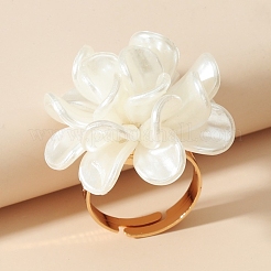 Acrylic Flower Finger Rings&nbsp;PW-WG79C3E-01
