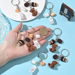 5Pcs Opaque Resin Keychains&nbsp;KEYC-YW00242-01