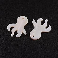Natural White Shell Mother of Pearl Shell Pendants&nbsp;SSHEL-G014-65B