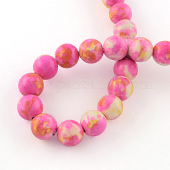Dyed Natural Ocean White Jade Round Bead Strands&nbsp;G-R295-8mm-09