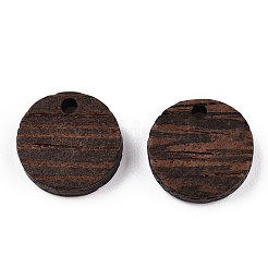 Natural Wenge Wood Flat Round Charms&nbsp;WOOD-T023-29A-01