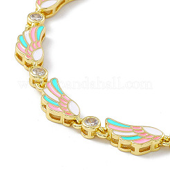 Brass Micro Pave Cubic Zirconia Chain Bracelets&nbsp;BJEW-P288-07G