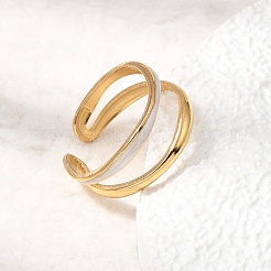 Line 304 Stainless Steel Cuff Open Rings&nbsp;RJEW-T033-03B