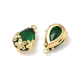 Brass Glass Charms&nbsp;KK-Z136-07G-01