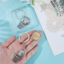 2Pcs Basketball Alloy Pendant Keychains&nbsp;KEYC-SC0001-95P