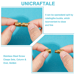 12Pcs 3 Styles 304 Stainless Steel Screw Clasps Sets&nbsp;STAS-UN0050-11